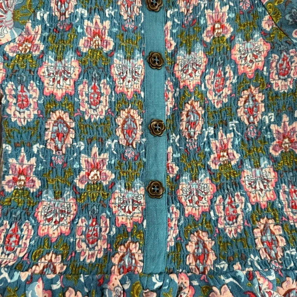 Matilda Jane Size 12 Enchanted Garden Palmer Smocked Peasant Top
